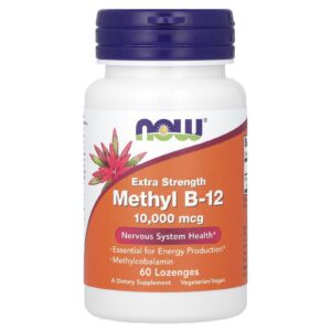 NOW Foods Metil B-12 10.000 mcg 60 Pastilhas