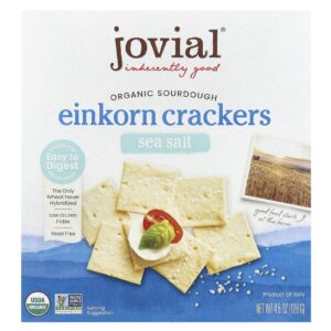 Jovial Biscoitos Einkorn de Massa Lêveda Orgânica Sal Marinho 128 g (45 oz)