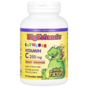 Natural Factors Grandes Amigos Vitamina C Mastigável Laranja Picante 250 mg 90 Comprimidos Mastigáveis