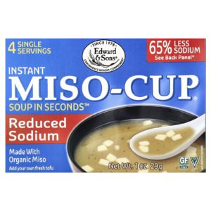 Edward & Sons Miso-Cup Instantâneo Sódio Reduzido 4 Porções Individuais 29 g (1 oz)