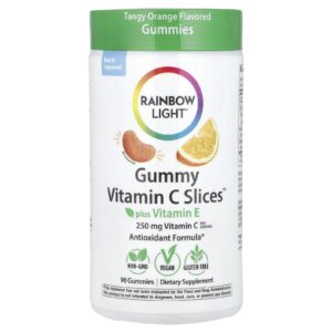 Rainbow Light Gomas de Vitamina C Slices™ mais Vitamina E Laranja Picante 90 Gomas