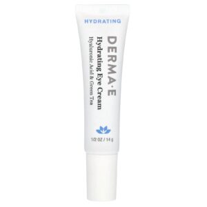DERMA E Creme Hidratante para os Olhos com Ácido Hialurônico e Chá Verde 14 g (1/2 oz)