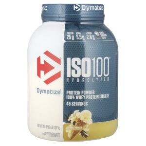 Dymatize ISO100® Hidrolisado 100% de Isolado de Proteína Whey Baunilha Gourmet 137 kg (3 lb)