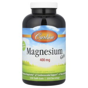 Carlson Magnésio Líquido 400 mg 250 Cápsulas Softgel