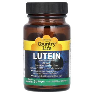 Country Life Luteína com Zeaxantina 20 mg 60 Cápsulas Softgel