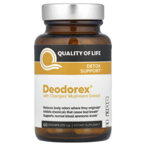 Quality of Life Deodorex com Extrato de Cogumelo Champex 500 mg 60 VegiCaps (250 mg por Cápsula)