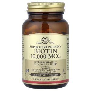 Solgar Biotina Potência Superalta 10.000 mcg 120 Cápsulas Vegetais