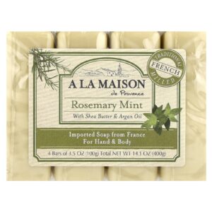A La Maison de Provence Sabonete para Mãos e Corpo Menta de Alecrim 4 Barras 100 g (35 oz) cada