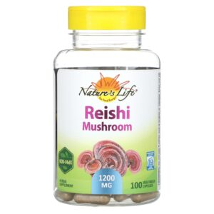 Natures Life Cogumelo Reishi 100 Cápsulas Vegetarianas (600 mg por Cápsula)
