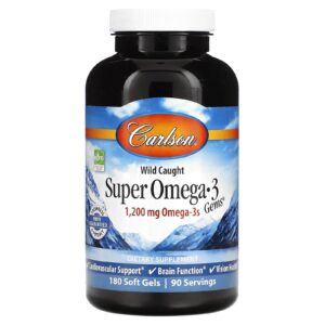 Carlson Super Omega-3 Gems de Origem Selvagem 180 Cápsulas Softgel