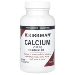 Kirkman Labs Cálcio com Vitamina D3 200 mg 120 Cápsulas