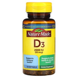 Nature Made Vitamina D3 2.000 UI (50 mcg) 90 Cápsulas Softgel