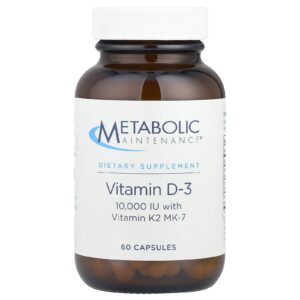 Metabolic Maintenance Vitamina D-3 com Vitamina K2 e MK-7 60 Cápsulas