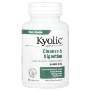 Kyolic Aged Garlic Extract™ Limpeza e Digestão Fórmula 102 100 Comprimidos Vegetais