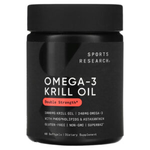 Sports Research Ômega-3 Óleo de Krill 1.000 mg 60 Cápsulas Softgel