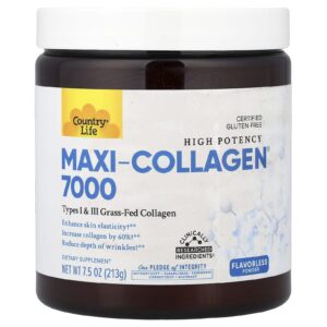 Country Life Maxi-Collagen® 7000 em Pó Alta Potência Sem Sabor 213 g (75 oz)