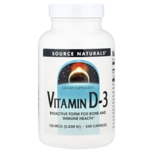 Source Naturals Vitamina D3 125 mcg (5.000 UI) 240 Cápsulas