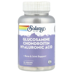 Solaray Glicosamina Condroitina e Ácido Hialurônico 90 VegCaps