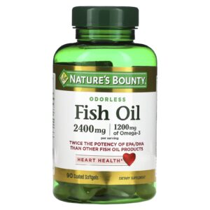 Natures Bounty Óleo de Peixe Inodoro 90 Cápsulas Softgel Revestidas (1.200 mg por Cápsula Softgel)