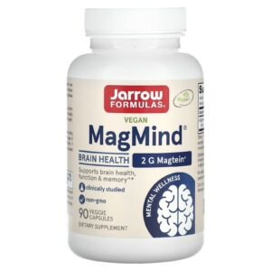 Jarrow Formulas MagMind® Vegano Saúde Cerebral 90 Cápsulas Vegetais (48 mg por Cápsula)