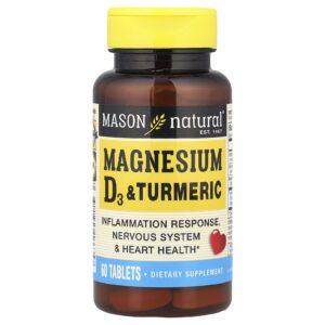 Mason Natural Magnésio Vitamina D3 e Cúrcuma 60 Comprimidos