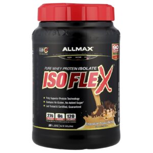 ALLMAX Isoflex Isolado de Proteína Whey Pura Manteiga de Amendoim com Chocolate 907 g (2 lbs)