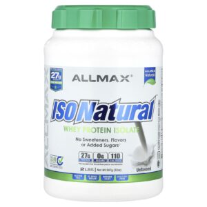 ALLMAX ISONatural™ Isolado de Proteína Whey Sem Sabor 907 g (2 lbs)