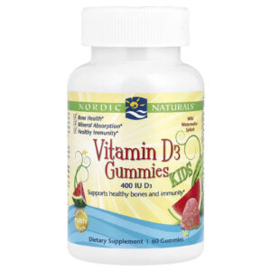Nordic Naturals Gomas de Vitamina D3 para Crianças Splash de Melancia Silvestre 400 UI 60 Gomas
