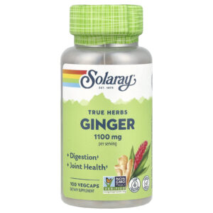 Solaray True Herbs Gengibre 100 VegCaps (550 mg por Cápsula)