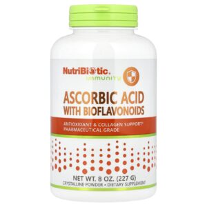 NutriBiotic Imunidade Ácido Ascórbico com Bioflavonoides Pó Cristalino 227 g (8 oz)