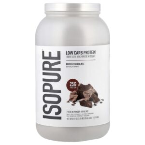 Isopure Proteína em Pó Low Carb Chocolate Holandês 139 kg (307 lb)