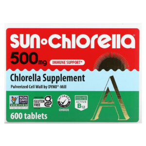 Sun Chlorella Suplemento de Clorela 500 mg 600 Comprimidos