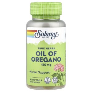 Solaray True Herbs Óleo de Orégano 150 mg 60 Cápsulas Softgel
