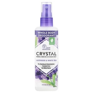 CRYSTAL Desodorante Mineral Spray Lavanda e Chá Branco 4 fl oz (118 ml)