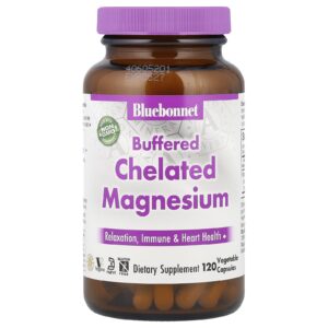 Bluebonnet Nutrition Magnésio Quelado Tamponado 120 Cápsulas Vegetais