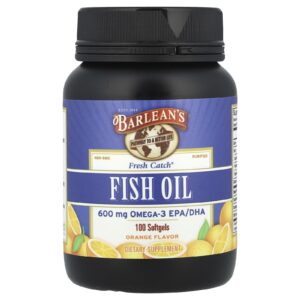 Barleans Fresh Catch® Óleo de Peixe Ômega-3 EPA/DHA Laranja 100 Cápsulas Softgel (300 mg por Cápsula Softgel)