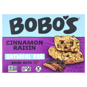 Bobos Oat Bars Barra de Aveia Canela e Passas 12 Barras 85 g (3 oz) Cada