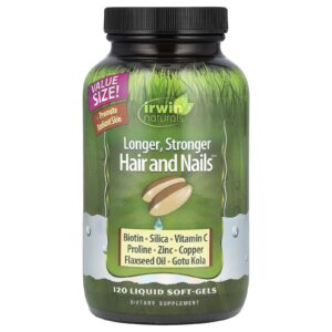 Irwin Naturals Pele & Cabelos Mais Unhas Saudáveis 120 Soft-Gels Líquidos