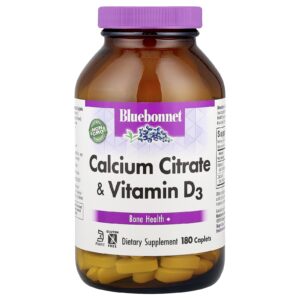 Bluebonnet Nutrition Citrato de Cálcio com Vitamina D3 180 Cápsulas