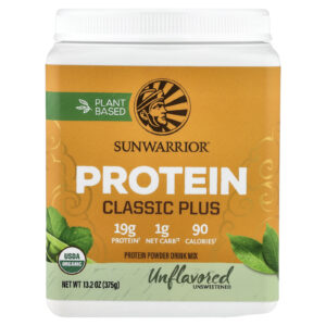Sunwarrior Classic Plus Protein À Base de Plantas Sem Sabor 375 g (132 oz)