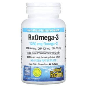 Natural Factors RxOmega-3 60 Cápsulas Softgel (630 mg por Cápsula Softgel)