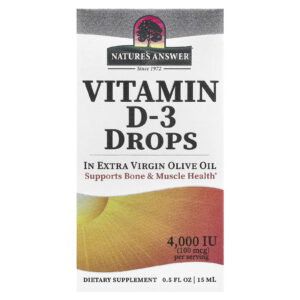 Natures Answer Gotas de Vitamina D-3 100 mcg (4.000 UI) 15 ml (05 fl oz)