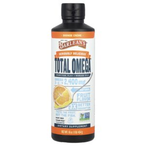 Barleans Total Omega® Ômegas 3 6 e 9 Creme de Laranja 2.400 mg 454 g (16 oz)