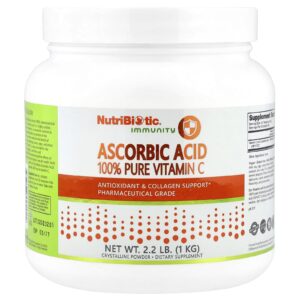 NutriBiotic Ácido Ascórbico 100% de Vitamina C Pura Pó Cristalino 22 kg (1 kg)