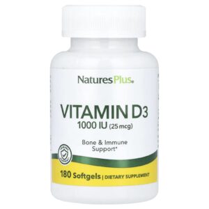 NaturesPlus Vitamina D3 25 mcg (1.000 UI) 180 Cápsulas Softgel