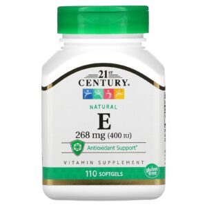 21st Century Vitamina E Natural 268 mg (400 UI) 110 Cápsulas Softgel