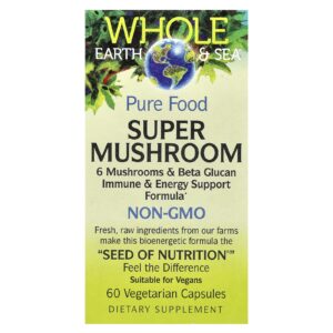 Natural Factors Whole Earth & Sea® Super Cogumelo 60 Cápsulas Vegetarianas