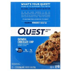 Quest Nutrition Barra de Proteína Lascas de Chocolate de Aveia 12 Barras 60 g (212 oz) Cada