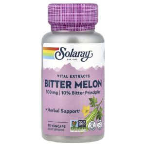 Solaray Extrato de Melão Amargo 500 mg 30 Cápsulas Vegetais