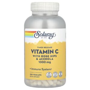 Solaray Vitamina C de Liberação Programada com Rosa-mosqueta e Acerola 1.000 mg 250 VegCaps